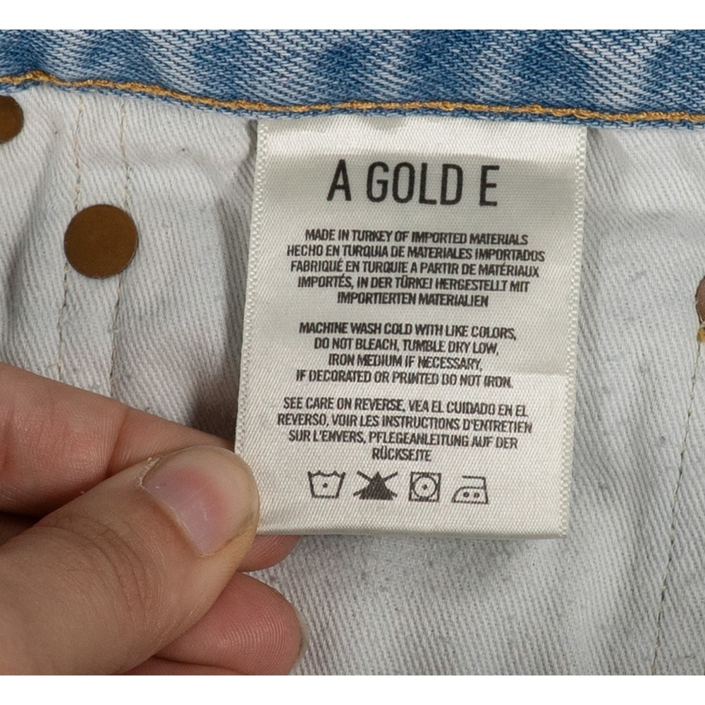 AGOLDE Parker Distressed Denim Shorts Swapmeet Light Blue 27 image 3